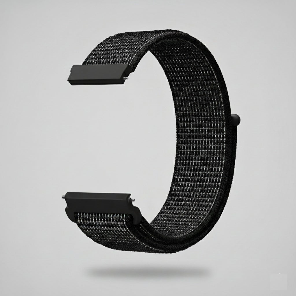 Horlogeband Klittenband- 20MM - Zwart