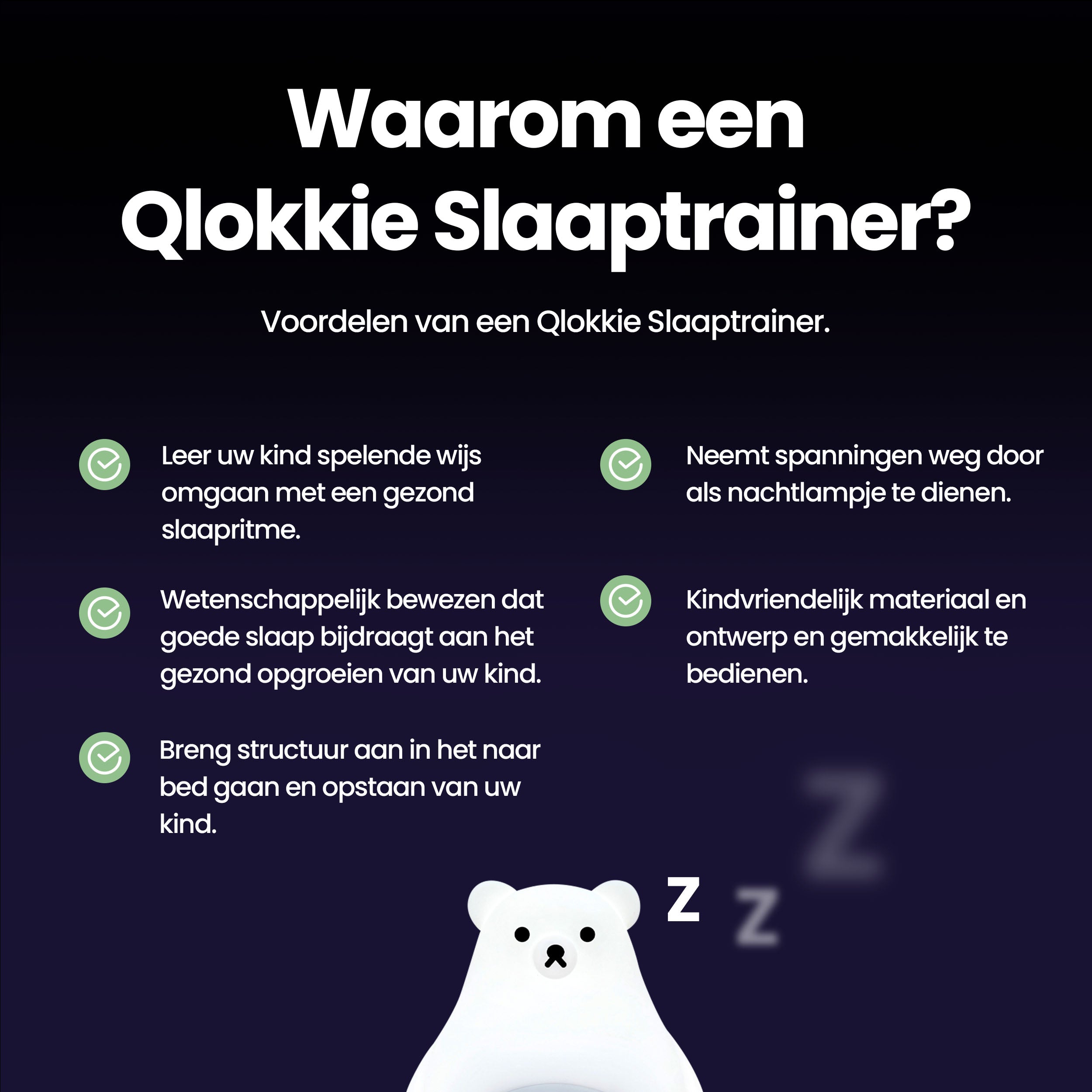 Luna de beer - Slaaptrainer voor kinderen - Kinderwekker met Nachtlamp en Wekker - Wit