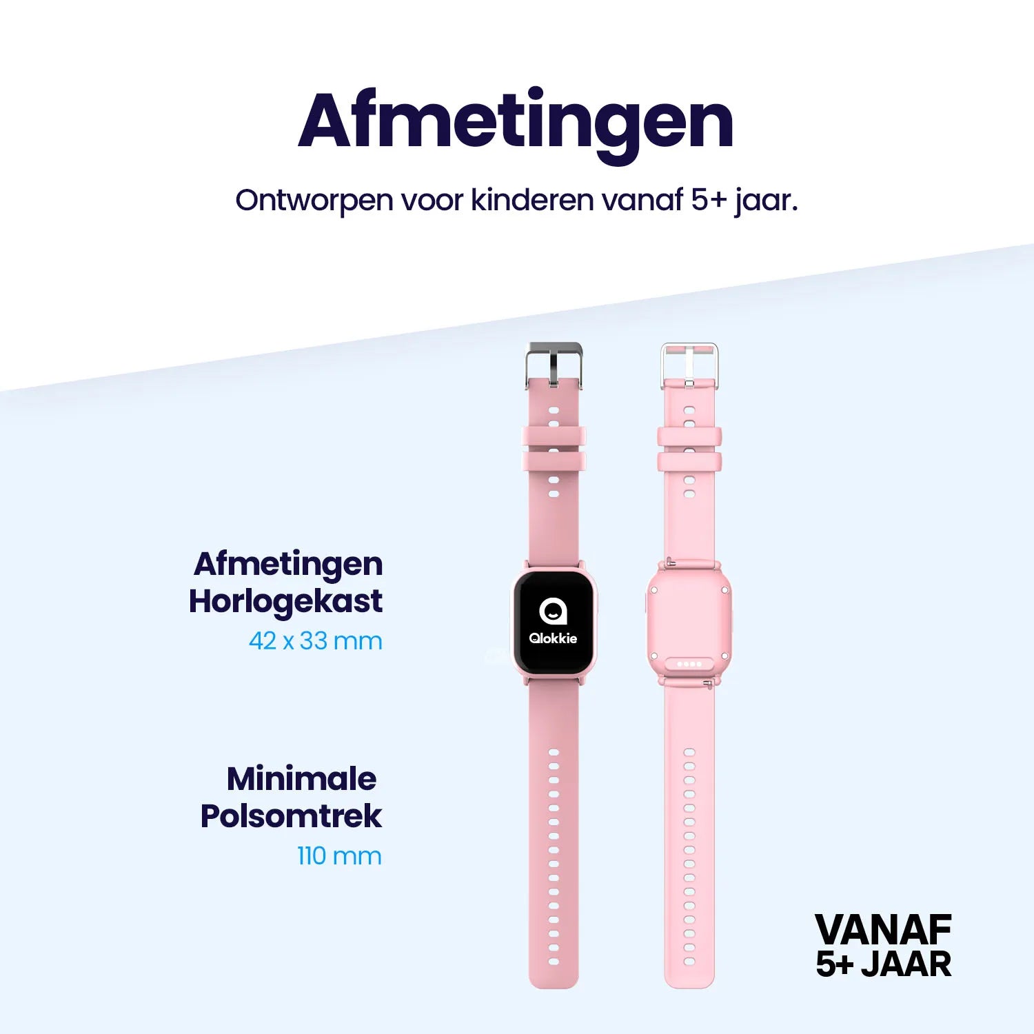 Qlokkie GPS Horloge Kind - Kiddo Mini - Roze