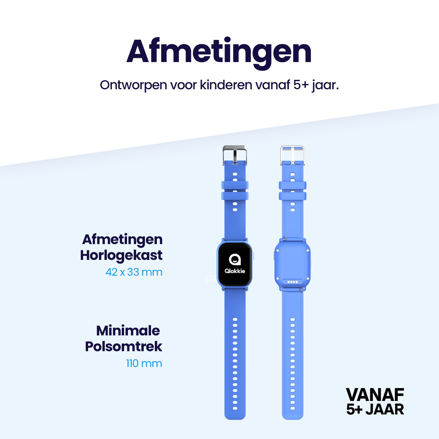 Qlokkie GPS Horloge Kind - Kiddo Mini - Blauw
