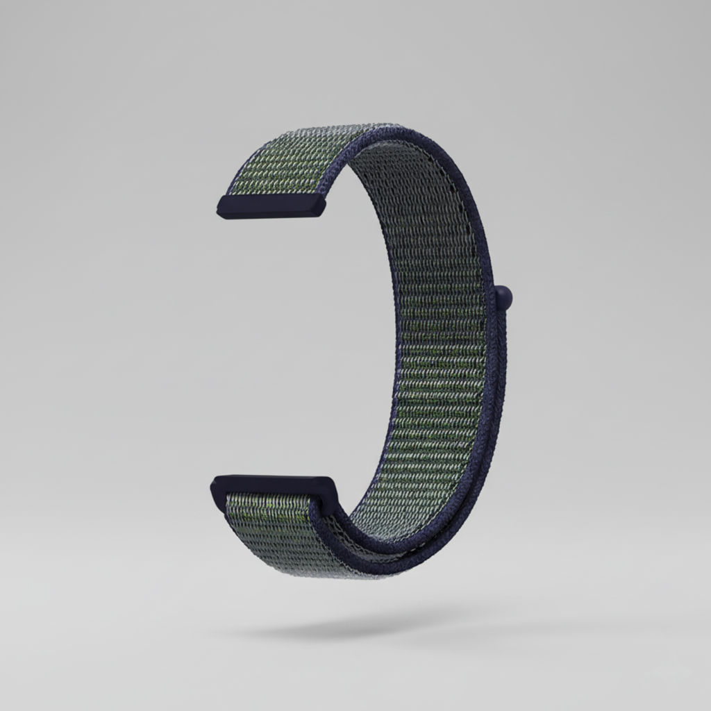 Horlogeband Klittenband- 20MM - Turquoise