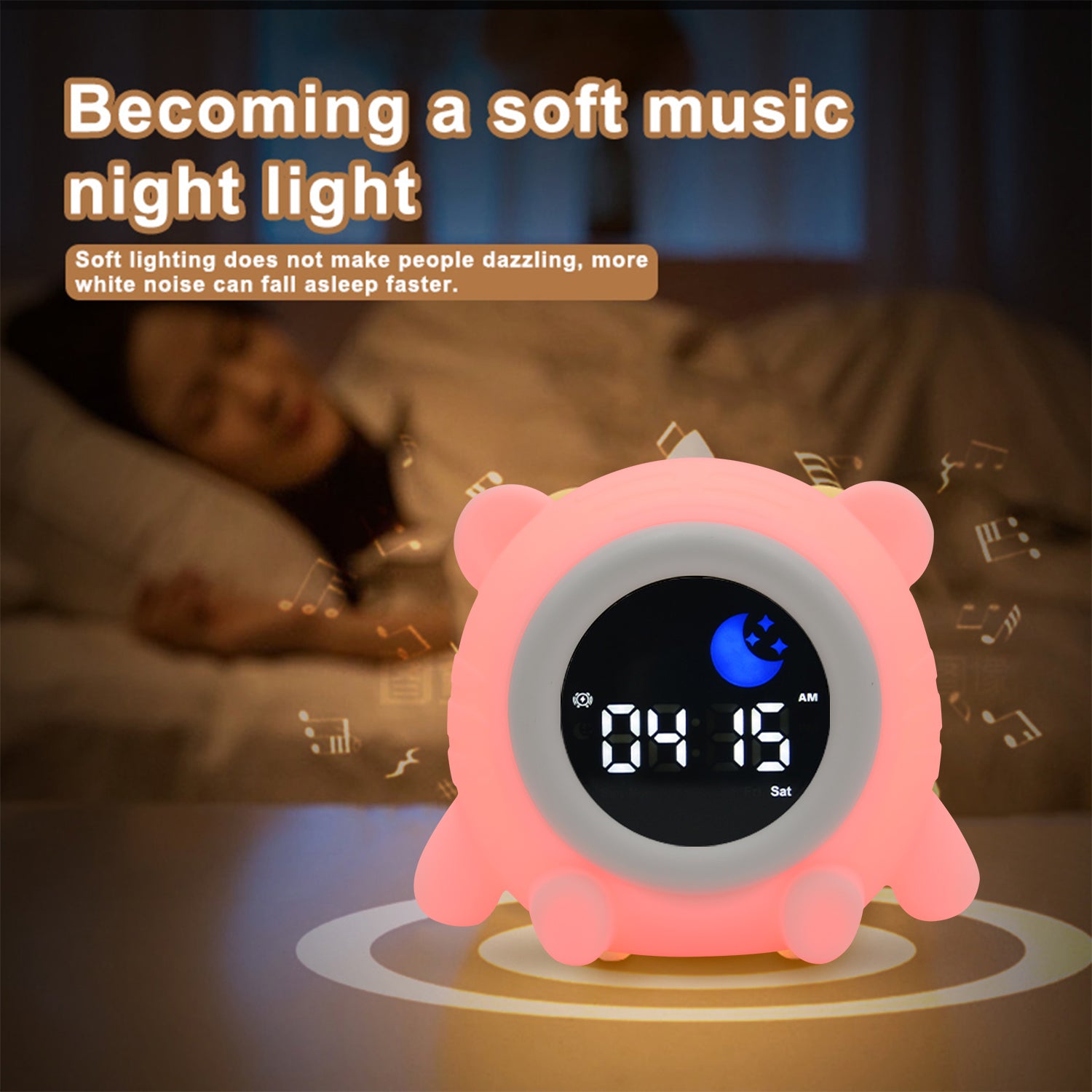 Tommy de Tijger - Slaaptrainer & Nachtlamp voor Kinderen - Met Diverse Lichtkleuren - Wit