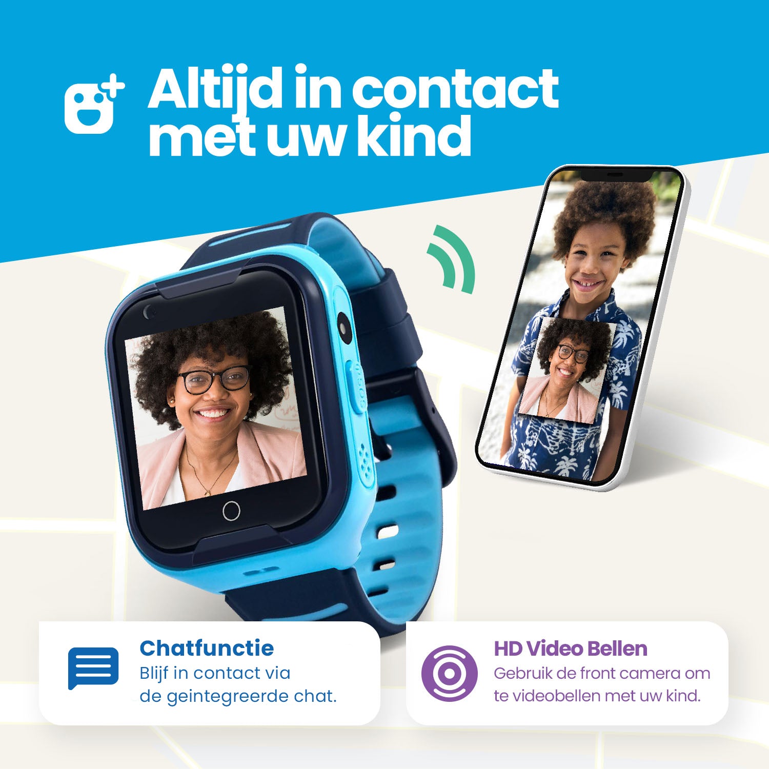 Qlokkie GPS Horloge Kind - Kiddo 11 - Roze
