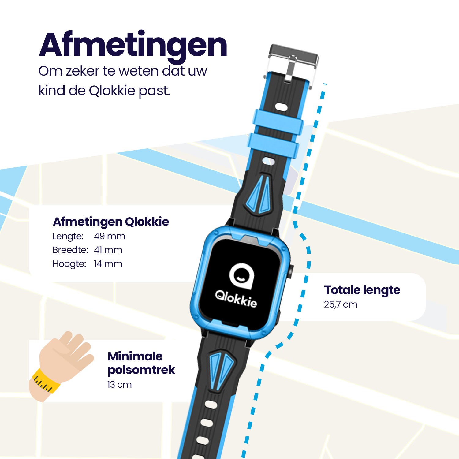 Qlokkie GPS Horloge - Kiddo Play - Whatsapp - Blauw