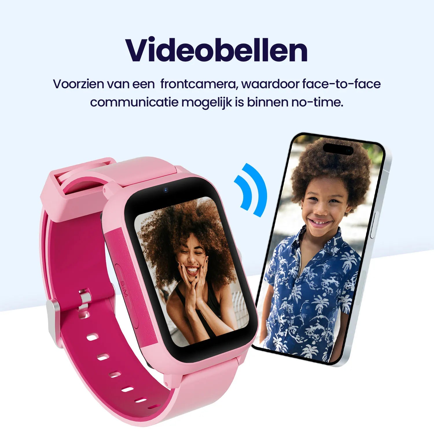 Qlokkie GPS Horloge Kind - Kiddo Slim Pro - Roze
