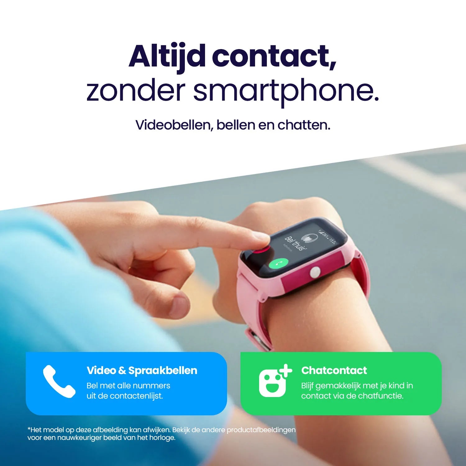 Qlokkie GPS Horloge Kind - Kiddo Slim Pro - Zwart