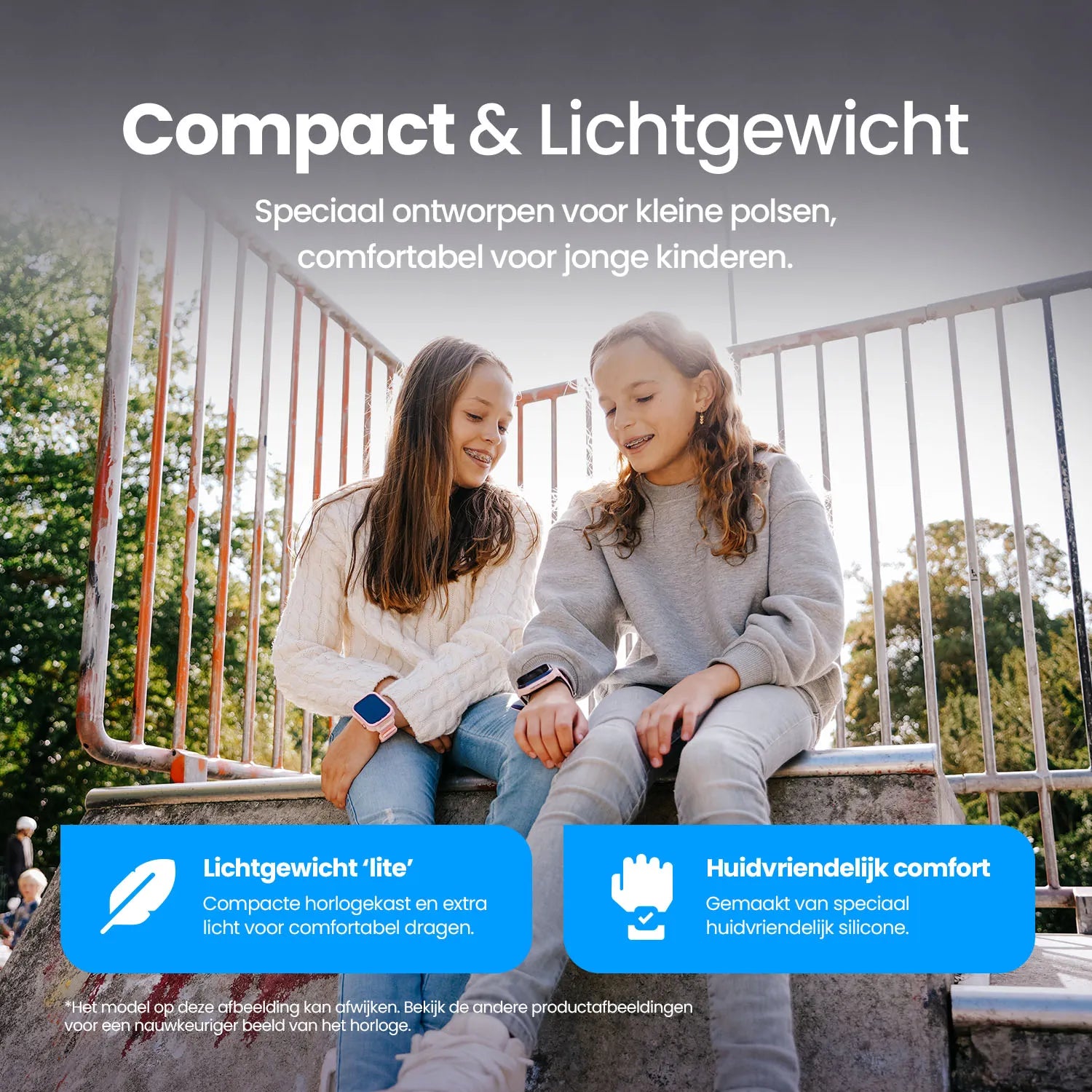 Qlokkie GPS Horloge Kind - Kiddo Slim Pro - Zwart