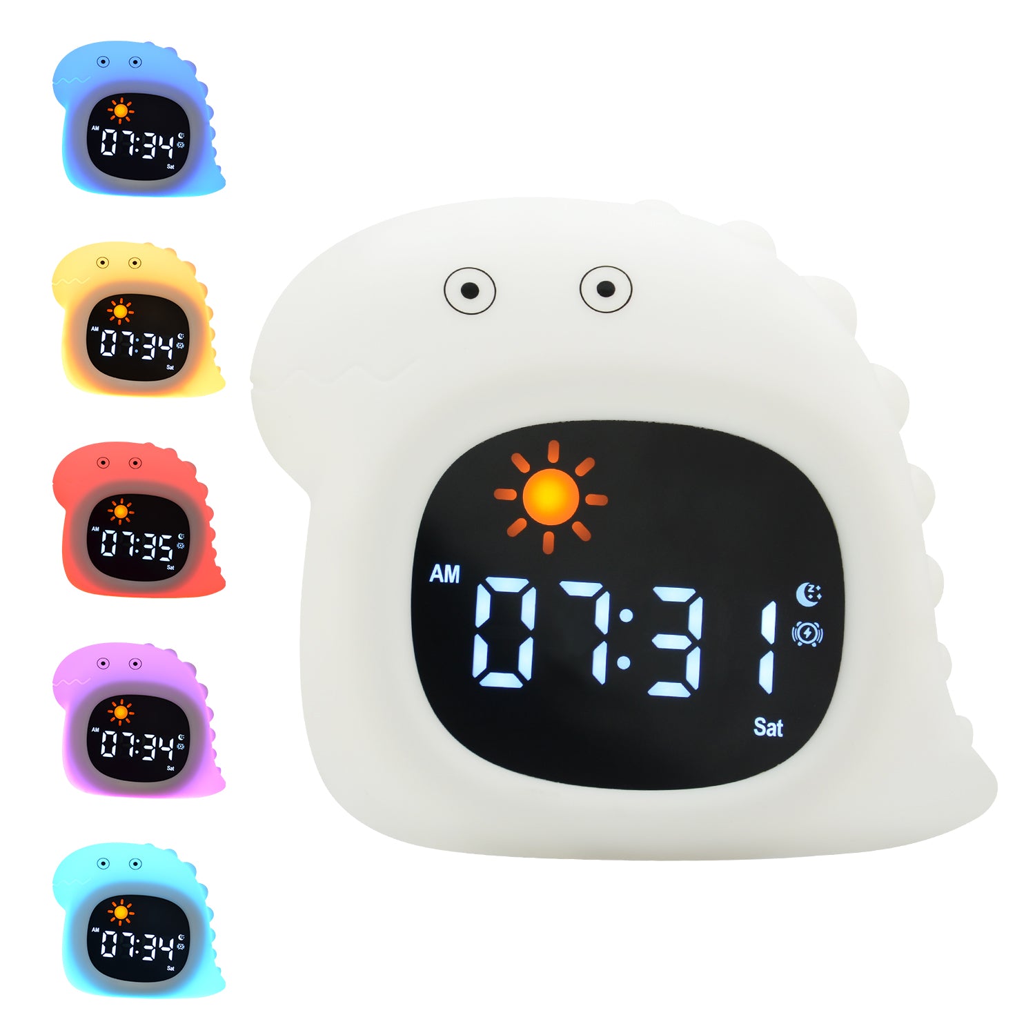 Dex de Dino - Slaaptrainer & Nachtlamp voor Kinderen - Met Diverse Lichtkleuren - Wit