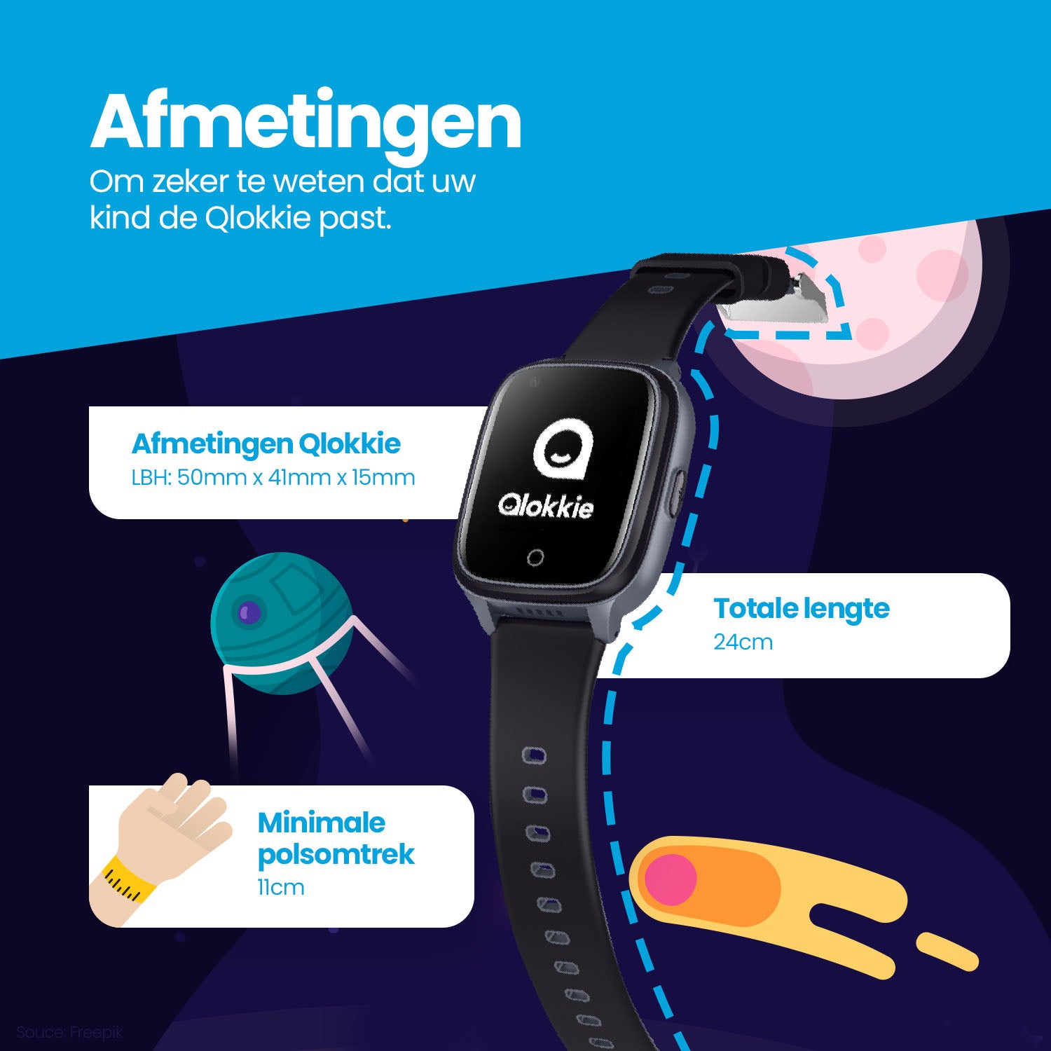 Qlokkie GPS Horloge Kind - Kiddo 21 - Roze